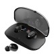 X18 Wireless Headset Hidden Earpiece 5.0 Bluetooth Wireless Stereo Earphone with Mic Portable Battery Storage - Black