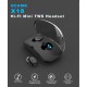 X18 Wireless Headset Hidden Earpiece 5.0 Bluetooth Wireless Stereo Earphone with Mic Portable Battery Storage - Black