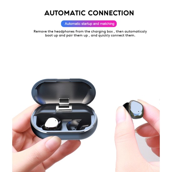 X26 Wireless Binaural 5.0 Bluetooth Headset In-Ear Noise Reduction Touch Control Earbuds Smart Waterproof HiFi Earphone silver