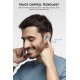 X26 Wireless Binaural 5.0 Bluetooth Headset In-Ear Noise Reduction Touch Control Earbuds Smart Waterproof HiFi Earphone silver