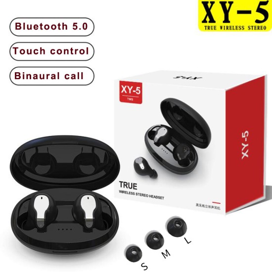 XY-5 TWS Wireless Bluetooth Earphone Headset  In-Ear Wireless Earphones  white