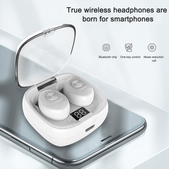 Xg8 Tws Wireless In-ear Headset Stereo Digital Display Bluetooth 5.0 Noise Reduction Sports Headphone White