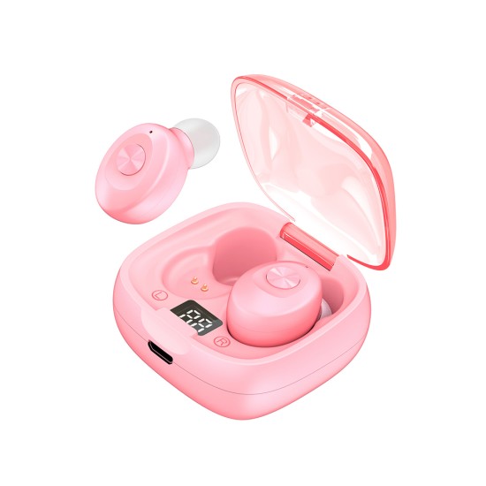 Xg8 Tws Wireless In-ear Headset Stereo Digital Display Bluetooth 5.0 Noise Reduction Sports Headphone Pink