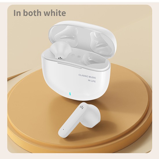 Y18 Retro Bluetooth Headset Digital Display In-ear Stereo Earphones Tws Wireless Noise Reduction Earplugs White