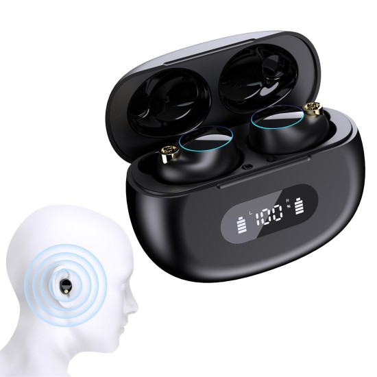 YK-590 Tws Wireless Bluetooth 5.2 Headset Semi-in-ear Binaural Call Noise Reduction Earphones Black