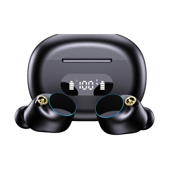 YK-590 Tws Wireless Bluetooth 5.2 Headset Semi-in-ear Binaural Call Noise Reduction Earphones Black