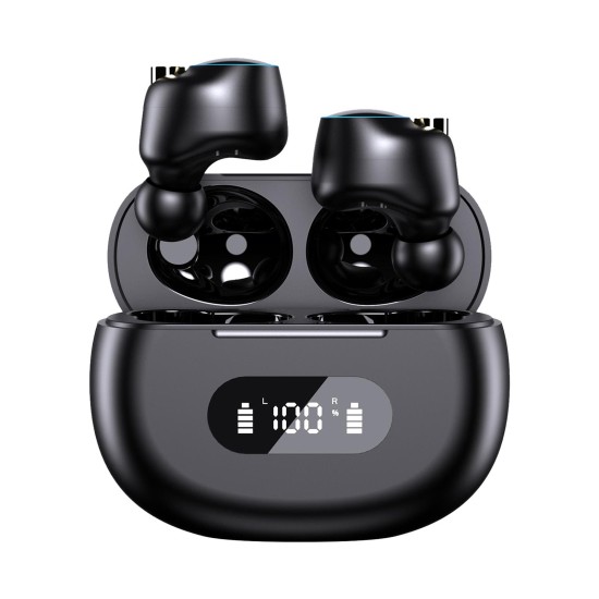 YK-590 Tws Wireless Bluetooth 5.2 Headset Semi-in-ear Binaural Call Noise Reduction Earphones Black