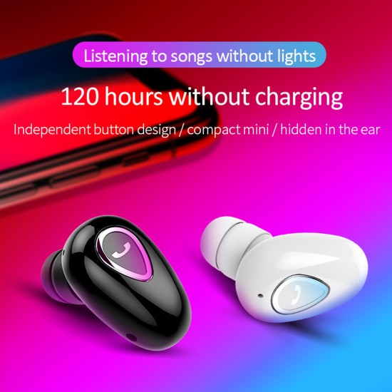 Yx01 Bluetooth Headset Wireless In-ear Mini Sports Earbuds Invisible Stereo Music Earphone Black