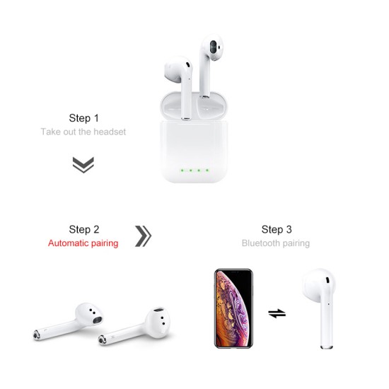 i88 TWS Bluetooth 5.0 Earphone Mini Wireless Earpod Stereo Touch Earbuds for Smartphones - Gray