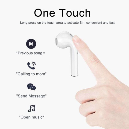 i88 TWS Bluetooth 5.0 Earphone Mini Wireless Earpod Stereo Touch Earbuds for Smartphones - Gray