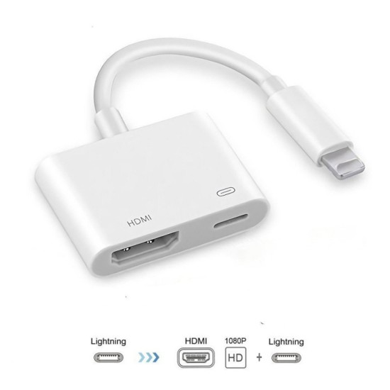 2D68-IPHDMI Lightning to Digital AV HDMI+Charging Cable 4K 1080P HD Adapters  white_0.9