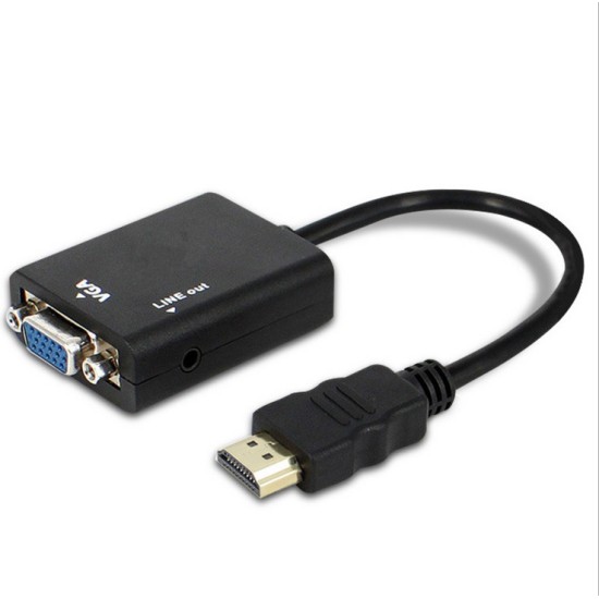 3 In1 HDMI Male to VGA Adapter Convertor Cable + Micro HDMI to HDMI + Mini HDMI to HDMI with Audio Output  Black