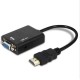 3 In1 HDMI Male to VGA Adapter Convertor Cable + Micro HDMI to HDMI + Mini HDMI to HDMI with Audio Output  Black