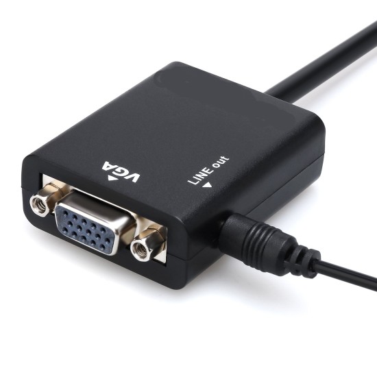 3 In1 HDMI Male to VGA Adapter Convertor Cable + Micro HDMI to HDMI + Mini HDMI to HDMI with Audio Output  Black