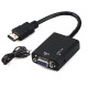 3 In1 HDMI Male to VGA Adapter Convertor Cable + Micro HDMI to HDMI + Mini HDMI to HDMI with Audio Output  Black