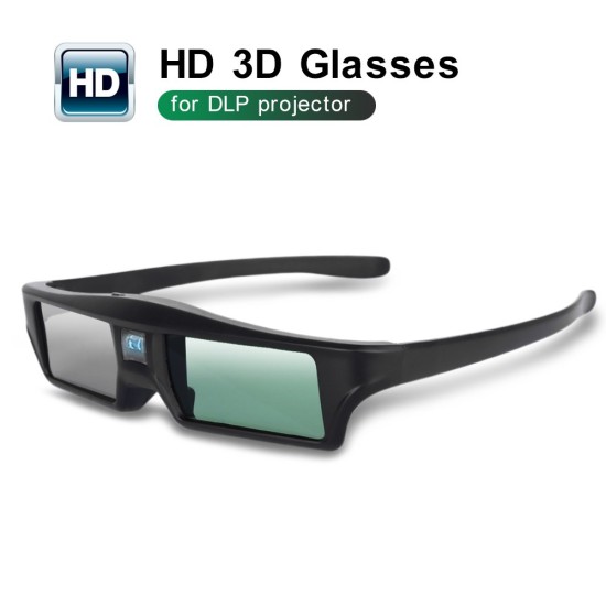 3D Glasses DLP link Rechargeable Battery High Brightness and Contrast Image Flexible Stand Compatible with All 3D DLP Projectors black