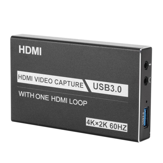 4KHDMI USB3.0 Video Capture Card Usb to HDMI Converter OBS Recorder black