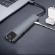 5 in 1 USB Type C Hub HDMI 4K USB C Hub to Gigabit Ethernet Rj45 Lan Adapter gray