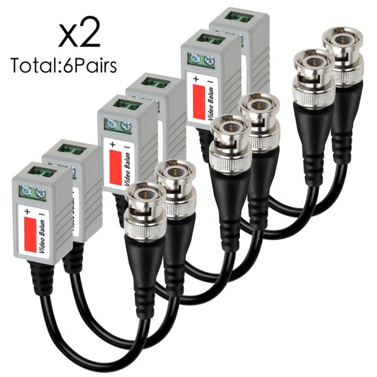 6 Pairs CCTV BNC Video Balun Transceiver Cable  6 pairs