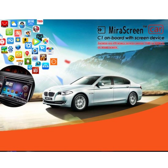 Car Auto Media DLNA Miracast Airplay Screen Mirroring Dongle TV Stick Digital Wireless HDMI AV RCA Output Video Streamer Display Silver