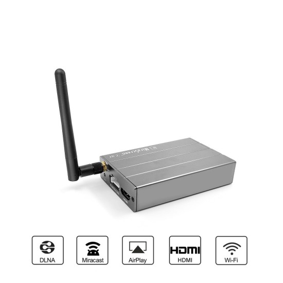 Car Auto Media DLNA Miracast Airplay Screen Mirroring Dongle TV Stick Digital Wireless HDMI AV RCA Output Video Streamer Display Silver