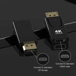 DP To HDMI Max 4K 60Hz Displayport Adapter Male To Female Cable Converter DisplayPort To HDMI Adapter For PC TV Projector black