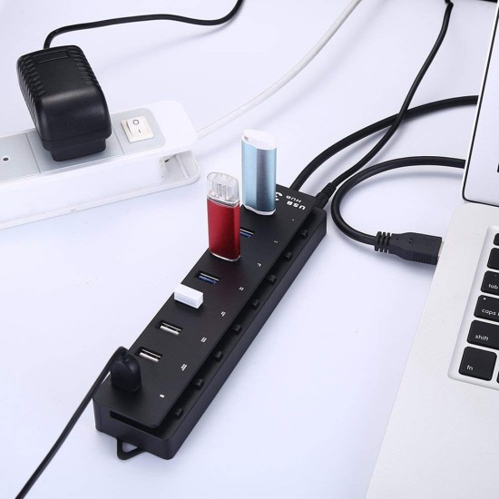 Frosted 3.0usb 8-port HUB Fast Charging 1 With 7 Independent Switches   Concentrator