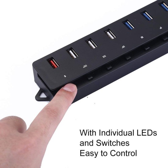 Frosted 3.0usb 8-port HUB Fast Charging 1 With 7 Independent Switches   Concentrator