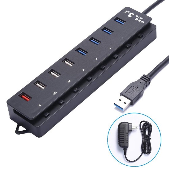 Frosted 3.0usb 8-port HUB Fast Charging 1 With 7 Independent Switches   Concentrator