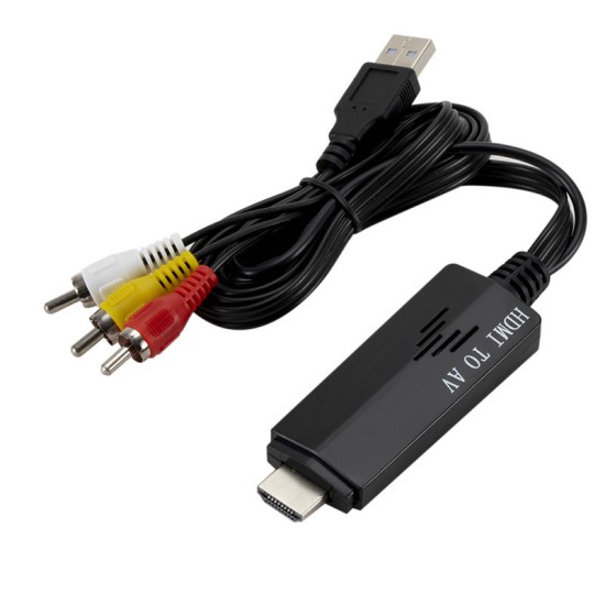 HDMI to RCA Cable 1080P HD Video to Audio Converter HDMI Male to RCA AV Component Converter for HDTV DVD TV  black