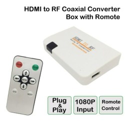 HDMI to RF Coaxial Converter Box with Remote Control US plug