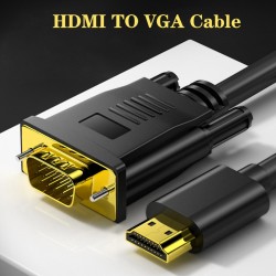 Hdmi to VGA Conversion Cable with Chip Video Hdmi to VGA HD Cable Cord for PC Monitor Hdtv Projector