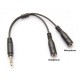 Headphone/Microphone Combo Jack Splitter Adapter Black 8 inch 3.5mm Cable Converter black