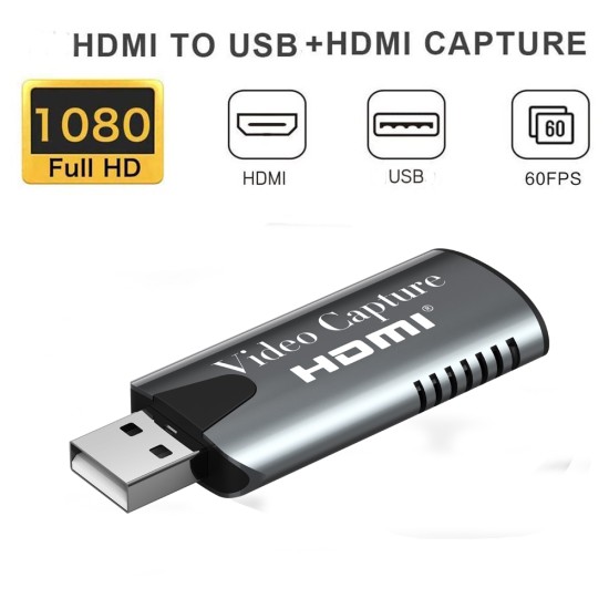 Mini Video Capture Card HDMI to USB 2.0 Video Grabber Game DVD HD Camera Recording Video Capture Card As shown