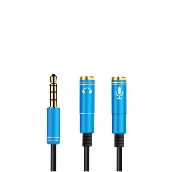 Mobile Computer Two In One Audio One Point Two With Microphone Input 3.5 Audio Cable blue