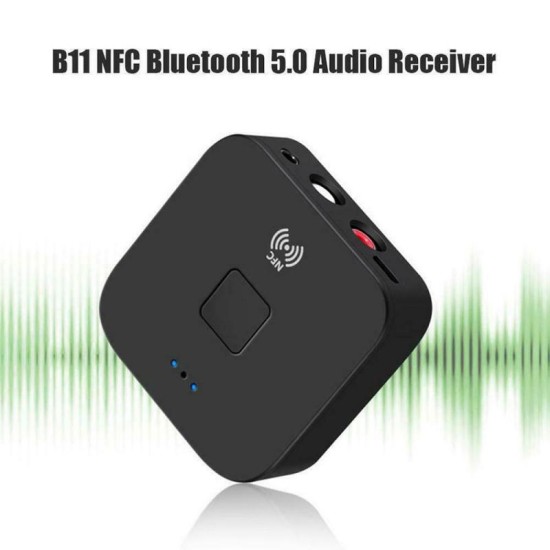 NFC Bluetooth 5.0 Receiver 3.5mm APTX LL AUX RCA Jack Wireless Adapter Auto Car Bluetooth Audio Receiver black