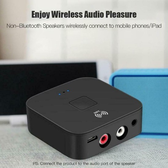 NFC Bluetooth 5.0 Receiver 3.5mm APTX LL AUX RCA Jack Wireless Adapter Auto Car Bluetooth Audio Receiver black