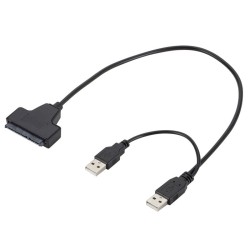 SATA to USB 2.0 To 7 15 22pin Adapter Cables External Power For 2.5'' Ssd Hdd Hard Disk Drive Converter black