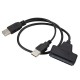 SATA to USB 2.0 To 7 15 22pin Adapter Cables External Power For 2.5'' Ssd Hdd Hard Disk Drive Converter black