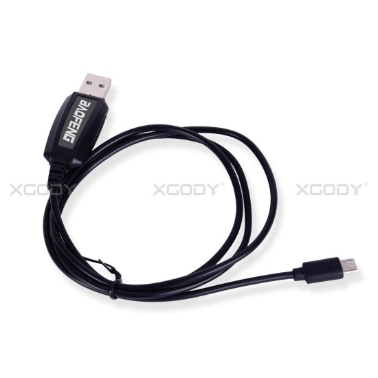 USB Programming Cable for BAOFENG BF-T1 UHF 400-470mhz Mini Walkie Talkie Black