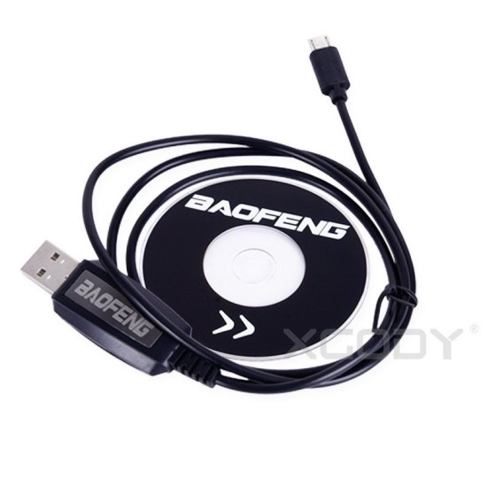 USB Programming Cable for BAOFENG BF-T1 UHF 400-470mhz Mini Walkie Talkie Black