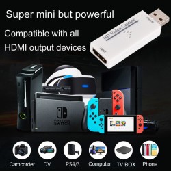 USB2.0 for HDMI Video Capture Card for Game DVD Camcorder Camera Recording Live Streaming black