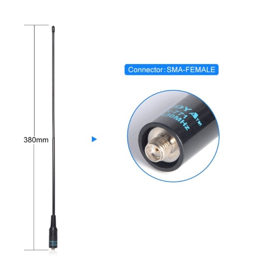 UV Dual Band Handheld Antenna 144/430MHz Dual NA771 SMA Female Nagoya 10W For Baofeng UV5R UV-82