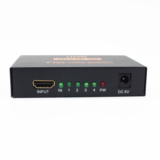 Ultra HD 4K 4 Port HDMI Splitter 1x4 Ports 3D 1080P Repeater Amplifier 1 in 4 Out Hdmi Hub EU Plug