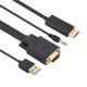 Vga to Displayport Cable Video Adapter Line Support 1080P Full Hd Vga to Dp Digital Signal Converter 1.8m Black