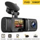 Car  Driving  Recorder 1080p Front Car Dvr Video Recorder Infrared Night Vision Hdr Technology Gravity Sensing Dual Dash Camera black