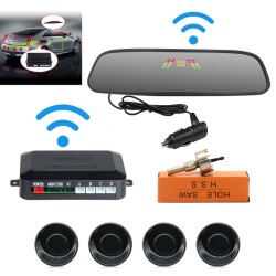 Car Reversing Parking Camera Wireless Parking Sensor Car Rear View Parking Sennor Kit Detector Led Display Automatic Auxiliary Car Parking Black probe