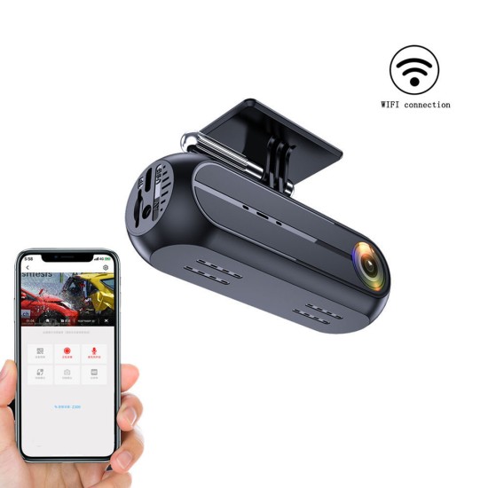 Dash Cam 170 Degrees Wifi Car Recorders 1080P HD Night Vision Car Video Recorder Black