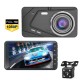 Dual Lens Car DVR Dash Cam 4-inch Ips 1080p Hd Display Dual Driving Recorder touch version