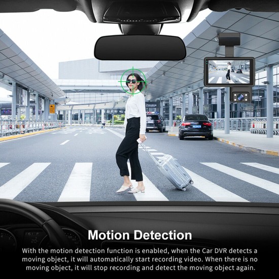 Dual Lens Car Dvr Dash Cam Video Recorder 3-inch HD Display Driving Recorder Camcorder